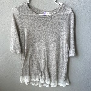 tan shortsleeved top